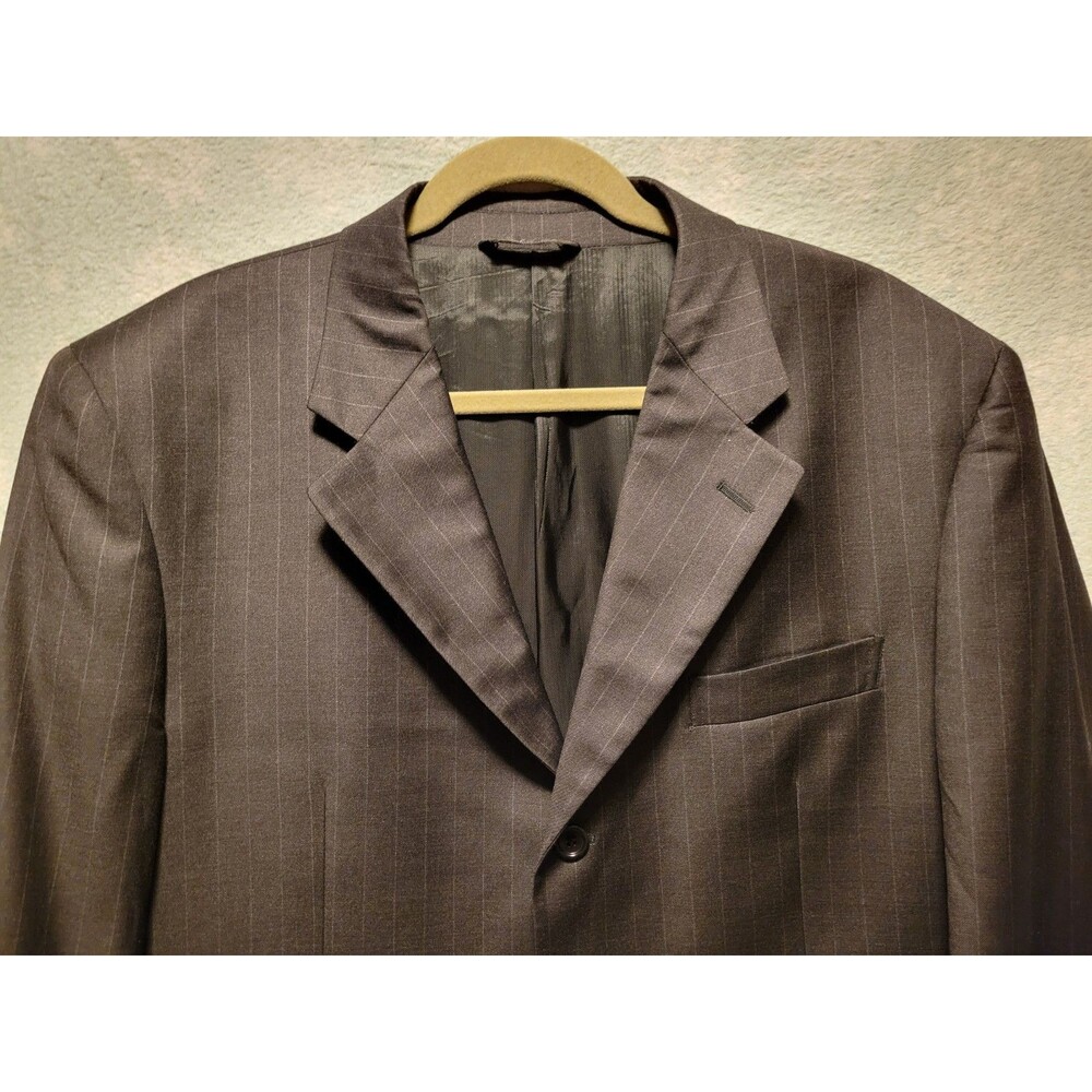 Gianni Manzoni Blazer Mens 46 Black Pinstripe Tendenza Angelico Suit Jacket Wool